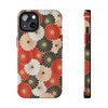 Oriental Floral Design Tough Phone Case for iPhone in 21 different sizes. Compatible with iPhone 7, 8, X, 11, 12, 13, 14 and more.