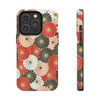 Oriental Floral Design Tough Phone Case for iPhone in 21 different sizes. Compatible with iPhone 7, 8, X, 11, 12, 13, 14 and more.