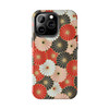 Oriental Floral Design Tough Phone Case for iPhone in 21 different sizes. Compatible with iPhone 7, 8, X, 11, 12, 13, 14 and more.