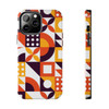 Retro Geometric Pattern Tough Phone Case for iPhone in 21 different sizes. Compatible with iPhone 7, 8, X, 11, 12, 13, 14 and more.