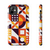 Retro Geometric Pattern Tough Phone Case for iPhone in 21 different sizes. Compatible with iPhone 7, 8, X, 11, 12, 13, 14 and more.