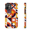 Retro Geometric Pattern Tough Phone Case for iPhone in 21 different sizes. Compatible with iPhone 7, 8, X, 11, 12, 13, 14 and more.