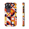 Retro Geometric Pattern Tough Phone Case for iPhone in 21 different sizes. Compatible with iPhone 7, 8, X, 11, 12, 13, 14 and more.