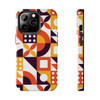 Retro Geometric Pattern Tough Phone Case for iPhone in 21 different sizes. Compatible with iPhone 7, 8, X, 11, 12, 13, 14 and more.