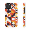 Retro Geometric Pattern Tough Phone Case for iPhone in 21 different sizes. Compatible with iPhone 7, 8, X, 11, 12, 13, 14 and more.