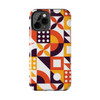 Retro Geometric Pattern Tough Phone Case for iPhone in 21 different sizes. Compatible with iPhone 7, 8, X, 11, 12, 13, 14 and more.