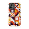 Retro Geometric Pattern Tough Phone Case for iPhone in 21 different sizes. Compatible with iPhone 7, 8, X, 11, 12, 13, 14 and more.