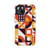 Retro Geometric Pattern Tough Phone Case for iPhone in 21 different sizes. Compatible with iPhone 7, 8, X, 11, 12, 13, 14 and more.