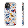 Spring Bird Pattern Tough Phone Case for iPhone in 21 different sizes. Compatible with iPhone 7, 8, X, 11, 12, 13, 14 and more.