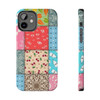 Patchwork Quilt Pattern Tough Phone Case for iPhone in 21 different sizes. Compatible with iPhone 7, 8, X, 11, 12, 13, 14 and more.