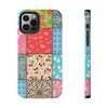 Patchwork Quilt Pattern Tough Phone Case for iPhone in 21 different sizes. Compatible with iPhone 7, 8, X, 11, 12, 13, 14 and more.