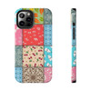 Patchwork Quilt Pattern Tough Phone Case for iPhone in 21 different sizes. Compatible with iPhone 7, 8, X, 11, 12, 13, 14 and more.