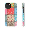 Patchwork Quilt Pattern Tough Phone Case for iPhone in 21 different sizes. Compatible with iPhone 7, 8, X, 11, 12, 13, 14 and more.