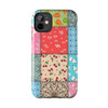 Patchwork Quilt Pattern Tough Phone Case for iPhone in 21 different sizes. Compatible with iPhone 7, 8, X, 11, 12, 13, 14 and more.