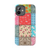 Patchwork Quilt Pattern Tough Phone Case for iPhone in 21 different sizes. Compatible with iPhone 7, 8, X, 11, 12, 13, 14 and more.