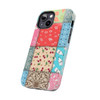 Patchwork Quilt Pattern Tough Phone Case for iPhone in 21 different sizes. Compatible with iPhone 7, 8, X, 11, 12, 13, 14 and more.