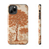 Cream and Rust Trees Tough Phone Cases