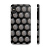 Silver Snowflake on Black Design Tough Phone Cases