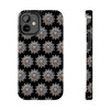 Silver Snowflake on Black Design Tough Phone Cases