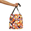 Retro Geometric Pattern Design Tote | Adjustable Tote Bag|Two Sizes 16 inch or 18 inch