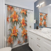 Tropical Splash Shower Curtain | Orange and White| Polyester Shower Curtains