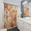 Cream and Rust Floral Design Shower Curtain | Polyester Shower Curtains