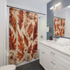 Cream and Rust Autumn Leaves Design Shower Curtain | Polyester Shower Curtains
