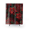 Christmas Poinsettia Shower Curtain | Polyester Shower Curtains