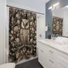 Black and Cream Owl Shower Curtain| Polyester Shower Curtains