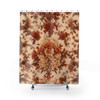 Cream and Rust Floral Boho Design Shower Curtain | Polyester Shower Curtains
