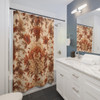 Cream and Rust Floral Boho Design Shower Curtain | Polyester Shower Curtains