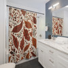 Cream and Rust Fall Leaves Design Shower Curtain | Polyester Shower Curtains