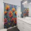 Floral Paint Splatter Shower Curtains