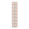 Peach and Sage Cute Cat Pattern Table Runner (Cotton, Poly)