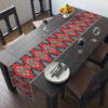 Geometric Pattern in Red and Blue Table Runner (Cotton, Poly)