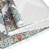 Oriental Pattern in Teal, Orange and White Table Runner (Cotton, Poly)