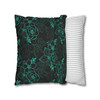 Black and Teal Floral Throw Pillow Cover| Super Soft Polyester Accent Pillow