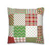Christmas Squares Throw Pillow Cover| Red, Green White| Super Soft Polyester Accent Pillow