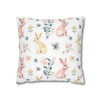 Cute Spring Bunnies Easter Design Throw Pillow Cover| Easter Decor| Super Soft Polyester Accent| Baby Shower Gift| Nursery Pillow