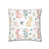 Cute Spring Bunnies Easter Design Throw Pillow Cover| Easter Decor| Super Soft Polyester Accent| Baby Shower Gift| Nursery Pillow