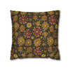 Brown Retro Floral Design Throw Pillow Cover| Retro Home Decor| Super Soft Polyester Accent| Unique Housewarming Gift