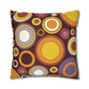 Retro Groovy Circle Pattern Throw Pillow Cover| Warm Colors| Retro Home Decor| Super Soft Polyester Accent| Unique Housewarming Gift