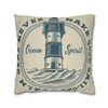 Vintage Lighthouse Signage Pillow Cover| Calm Seas Never Make Good Sailors| Soft Faux Suede Cushion Case for Home Accent
