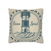 Vintage Lighthouse Signage Pillow Cover| Calm Seas Never Make Good Sailors| Soft Faux Suede Cushion Case for Home Accent