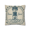 Vintage Lighthouse Signage Pillow Cover| Calm Seas Never Make Good Sailors| Soft Faux Suede Cushion Case for Home Accent