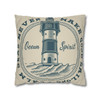 Vintage Lighthouse Signage Pillow Cover| Calm Seas Never Make Good Sailors| Soft Faux Suede Cushion Case for Home Accent