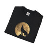 Wolf Howling at the Moon T Shirt| Unisex Softstyle T-Shirt| Animal Lover's Tees| 80's Tees| Gen X Tees