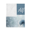 Personalized Baby Velveteen Minky Blanket | Adorable Blue Baby Snowman Design | 40" x 30"