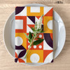 Retro Geometric Design Napkin Set