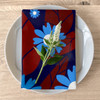 Vivid Blue and Burgundy Floral Pattern Design Napkin Set